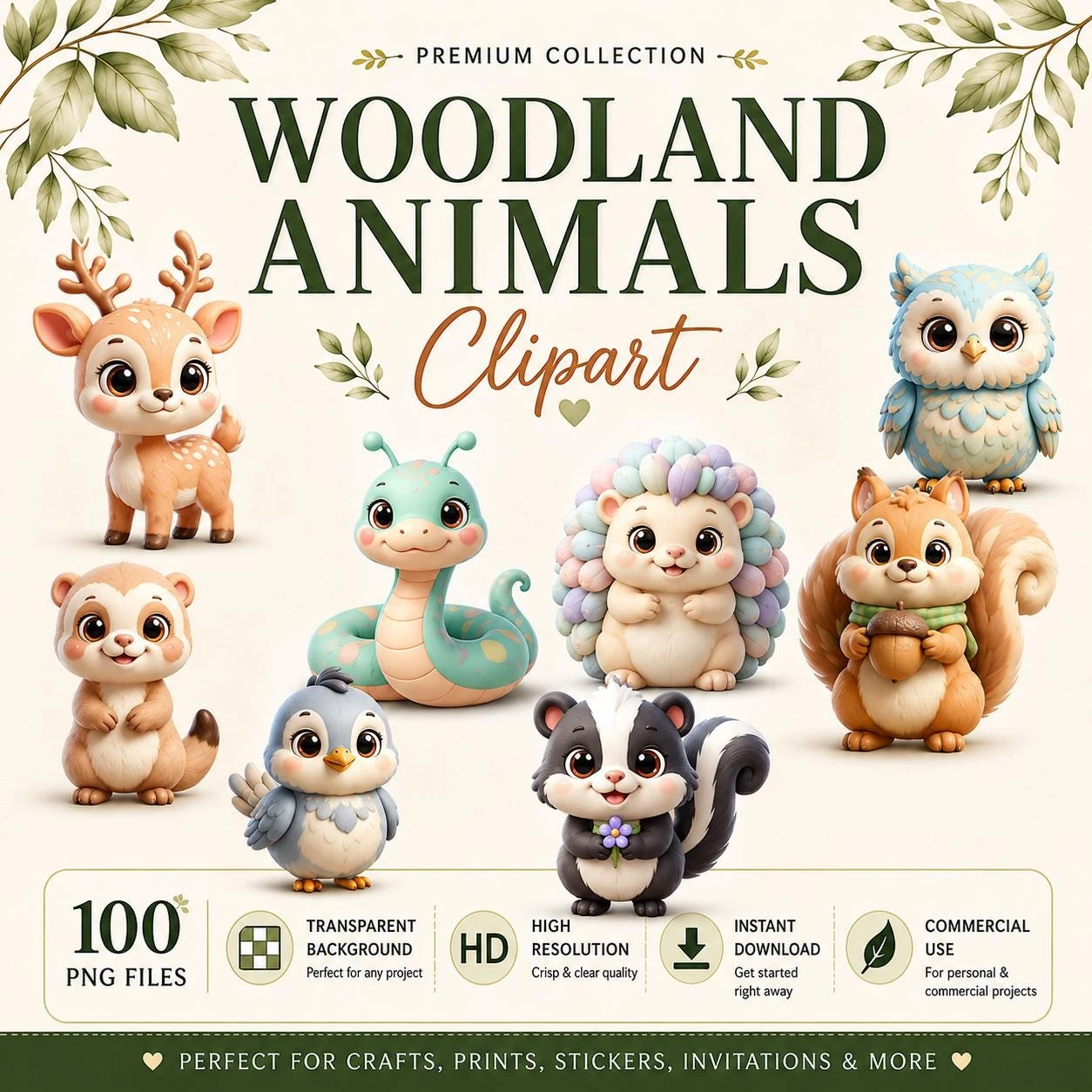 Whimsical 3D Woodland Animals Bundle